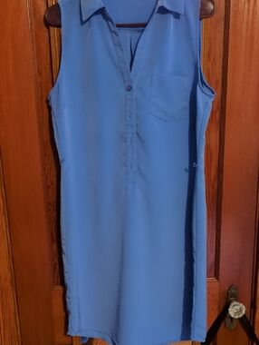 The Limited Blue Sleeveless Shirt Dress